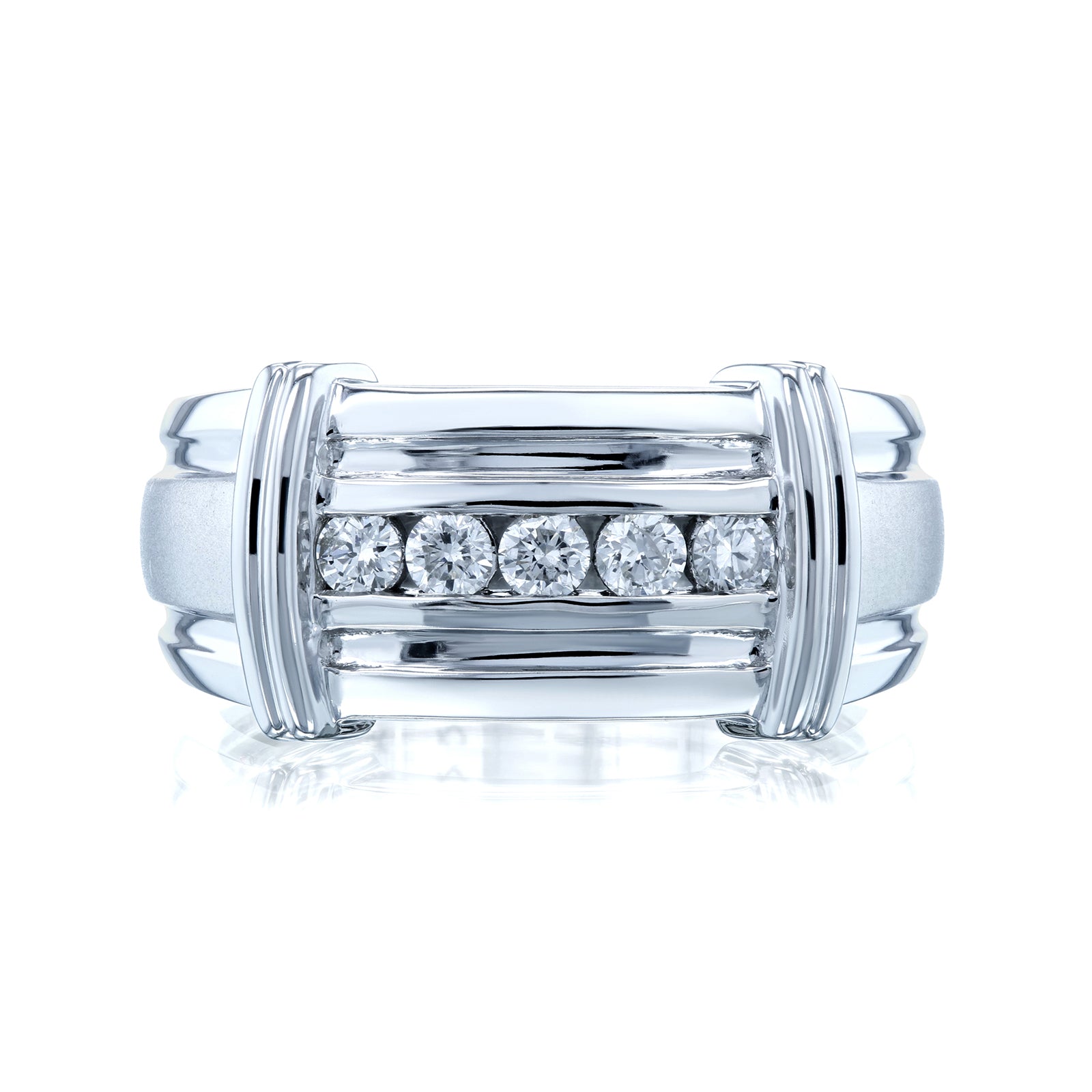 0.2 Carat Natural Diamond Wide Channel Cammy Ring in white gold