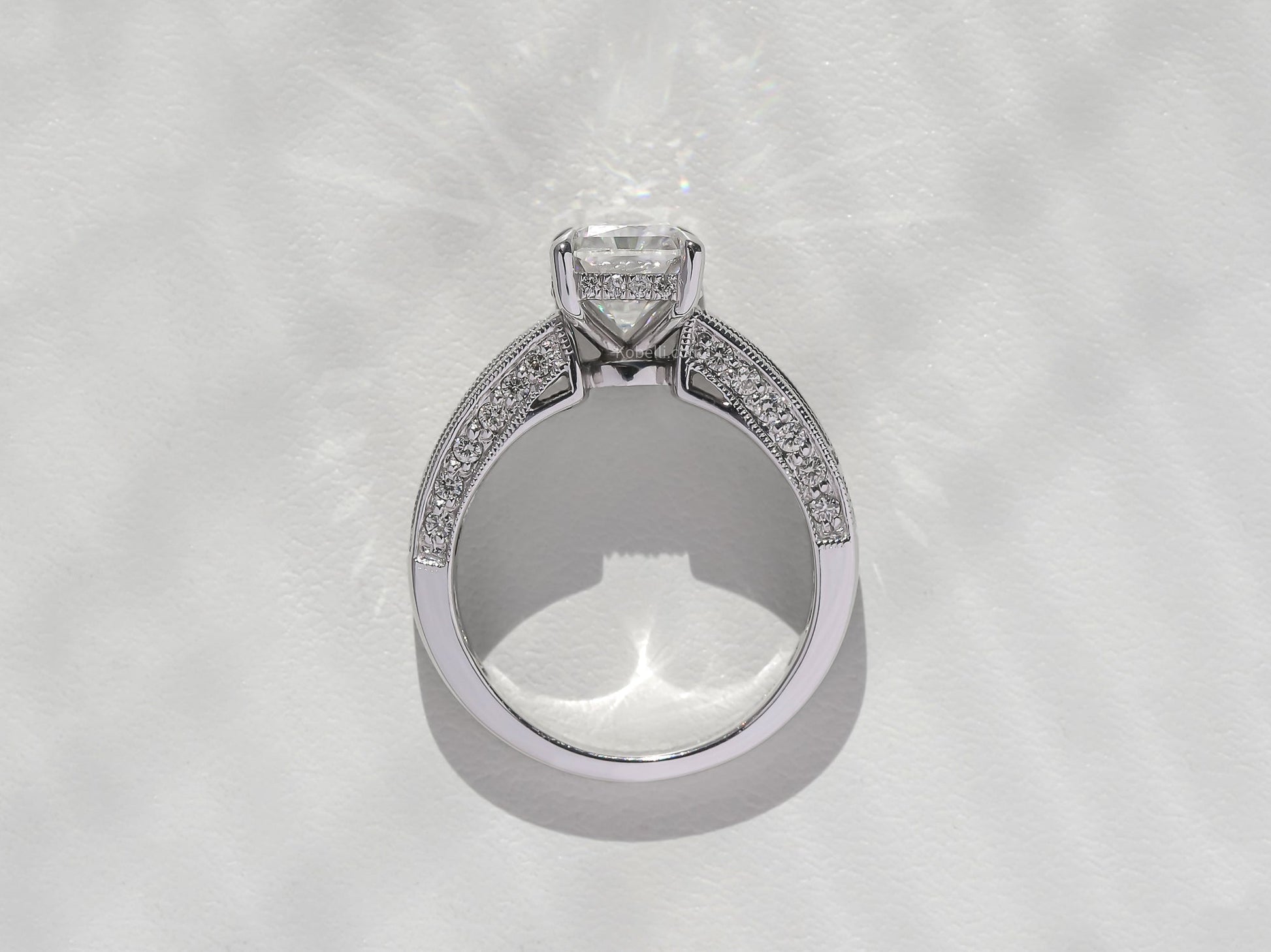 Kobelli Radiant Moissanite & Diamond Ring