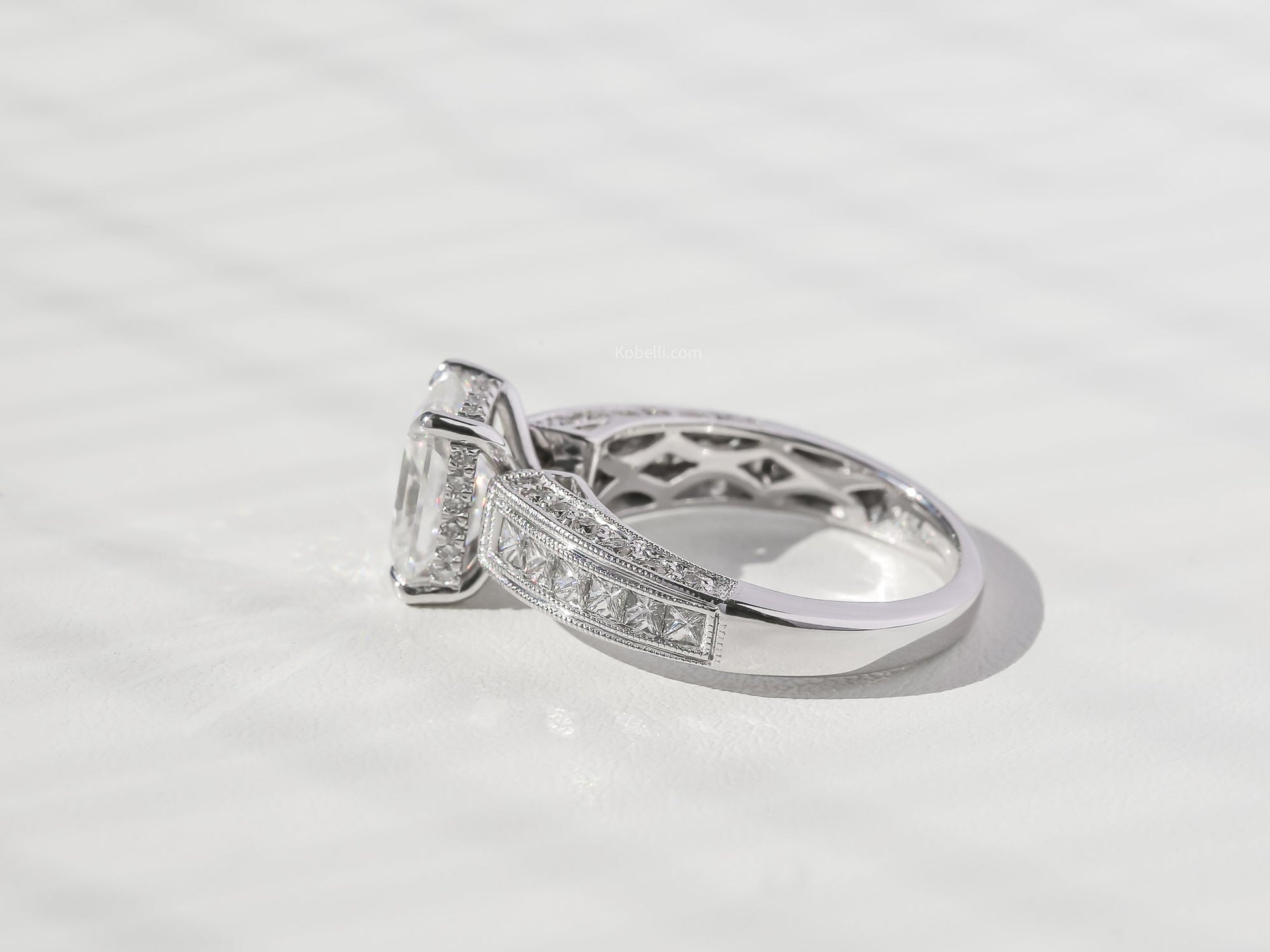 Kobelli Radiant Moissanite & Diamond Ring