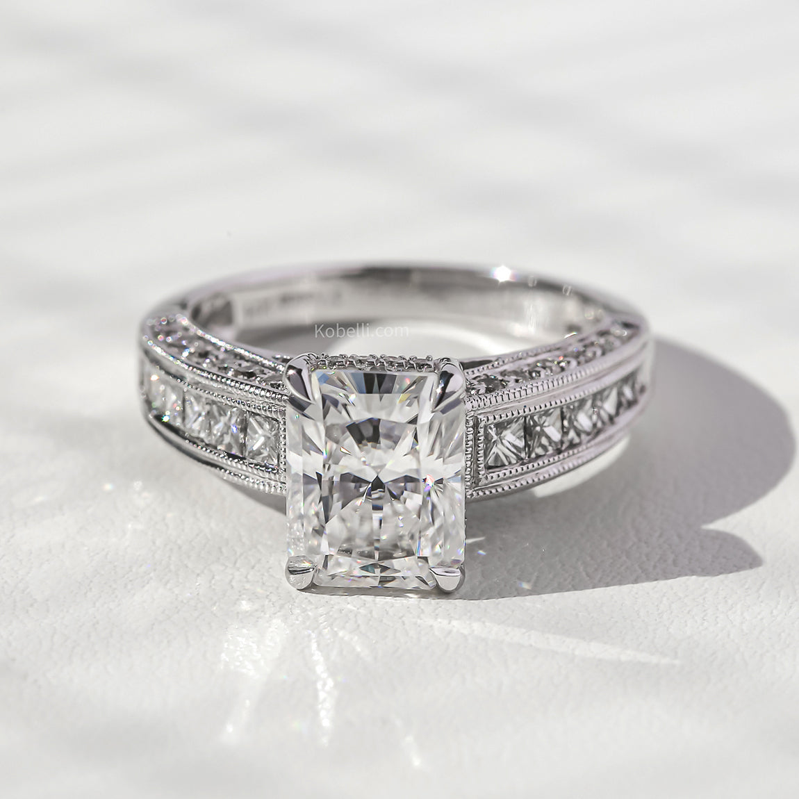 Kobelli Radiant Moissanite & Diamond Ring
