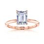 Solitaire Emerald Saber Ring - 1.75 Carat Moissanite in Rose Gold