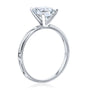 Solitaire Emerald Saber Ring - 1.75 Carat Moissanite in White Gold