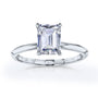 Solitaire Emerald Saber Ring - 1.75 Carat Moissanite in White Gold