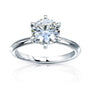 Kobelli 6-Prong Solitaire Classic Engagement Ring - 2 Carat Center in White Gold