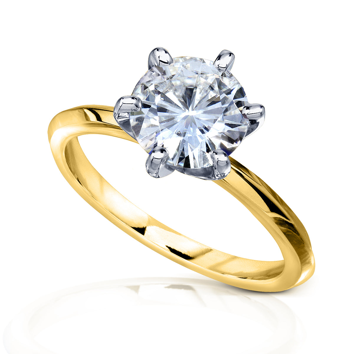 2 Carat Lab Grown Diamond Solitaire Saber Ring