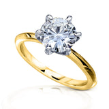 Kobelli crescido - anel de diamante de laboratório solitário clássico de 2 quilates