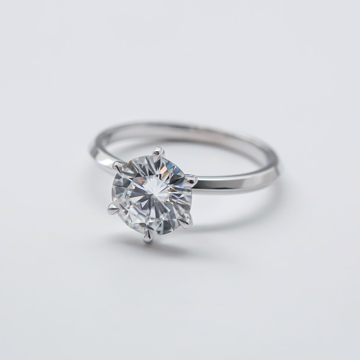 Kobelli 6-Prong Solitaire Classic Engagement Ring - 2 Carat Center in White Gold