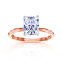 1.75 Carat Moissanite Radiant Knife Edge Saber Ring in Rose Gold