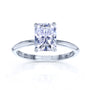 1.75 Carat Moissanite Radiant Knife Edge Saber Ring in White Gold