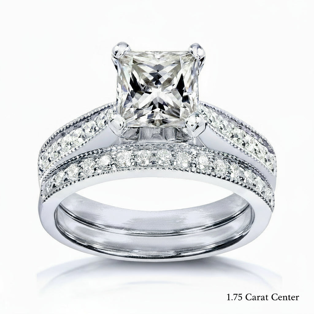 2.1 Carat Moissanite Princess Sophie Bridal Set