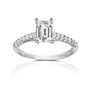 1.2 Carat Moissanite French Pavé Emerald Ring