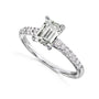 1.2 Carat Moissanite French Pavé Emerald Ring
