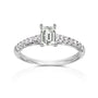 Emerald-cut ring over French Pavé band