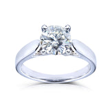 Round Moissanite Solitaire Engagement Ring 1 1/2 CTW 14k White Gold