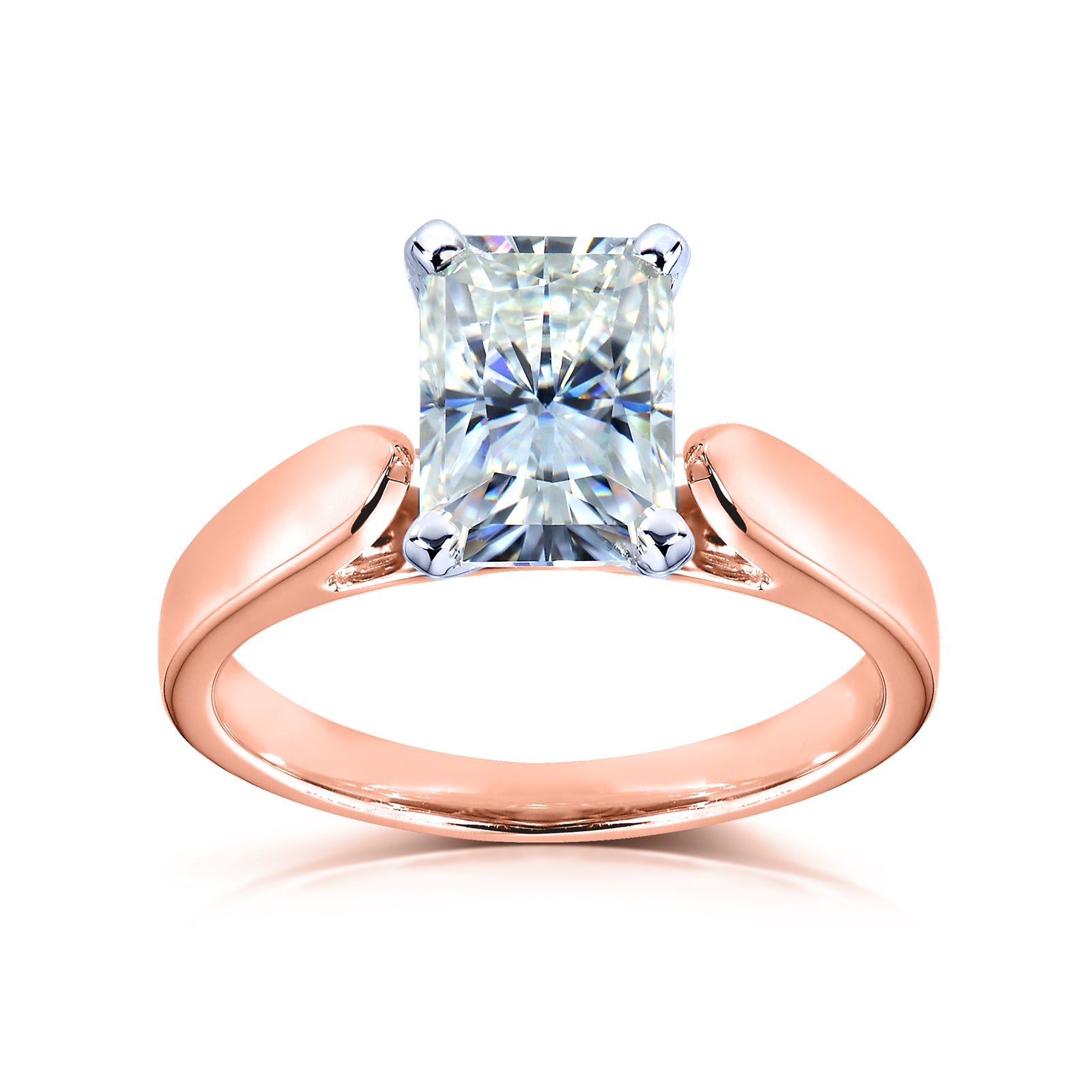 1.2 or 1.8 Carat Moissanite Solitaire Radiant Vanessa Ring