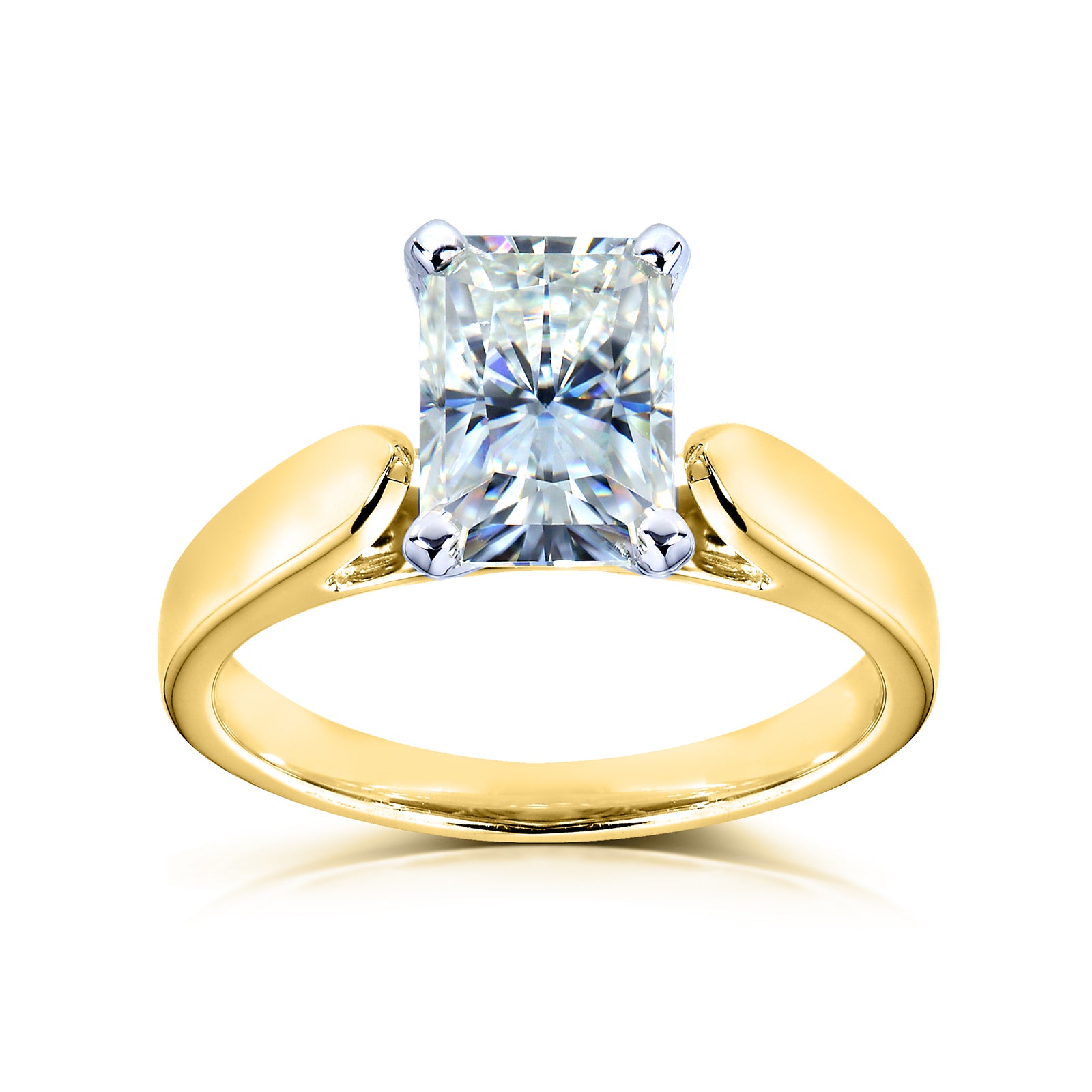 1.2 or 1.8 Carat Moissanite Solitaire Radiant Vanessa Ring