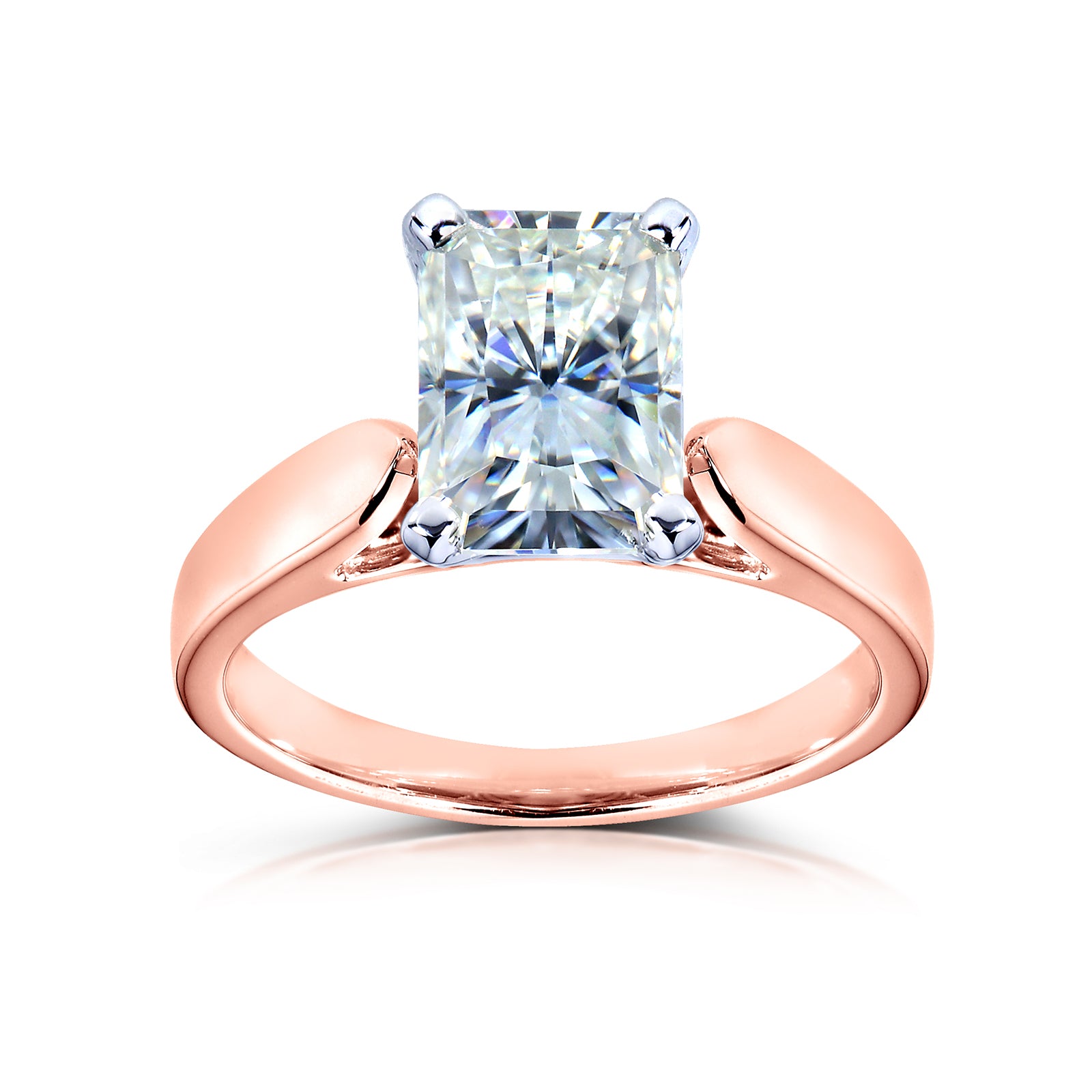 1.2 or 1.8 Carat Moissanite Solitaire Radiant Vanessa Ring