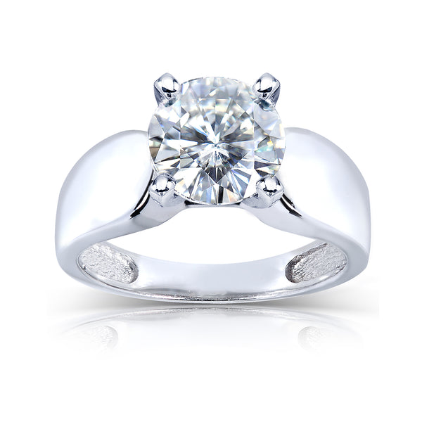 Round Moissanite Solitaire Engagement Ring 2 CTW 14k White Gold