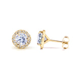 Round Halo Stud Earrings