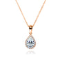 1 Carat Moissanite Solitaire Pear Kaori Necklace in Rose