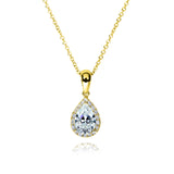 1 Carat Moissanite Solitaire Pear Kaori Necklace in Yellow