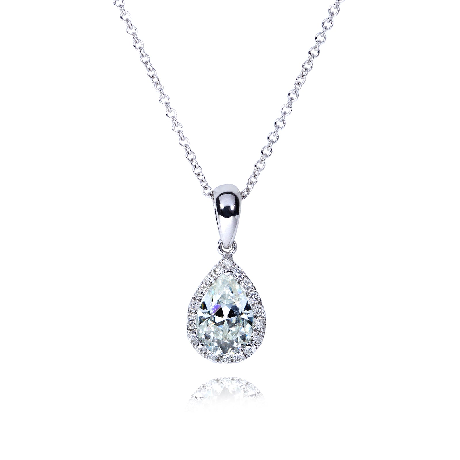 1 Carat Moissanite Solitaire Pear Kaori Necklace