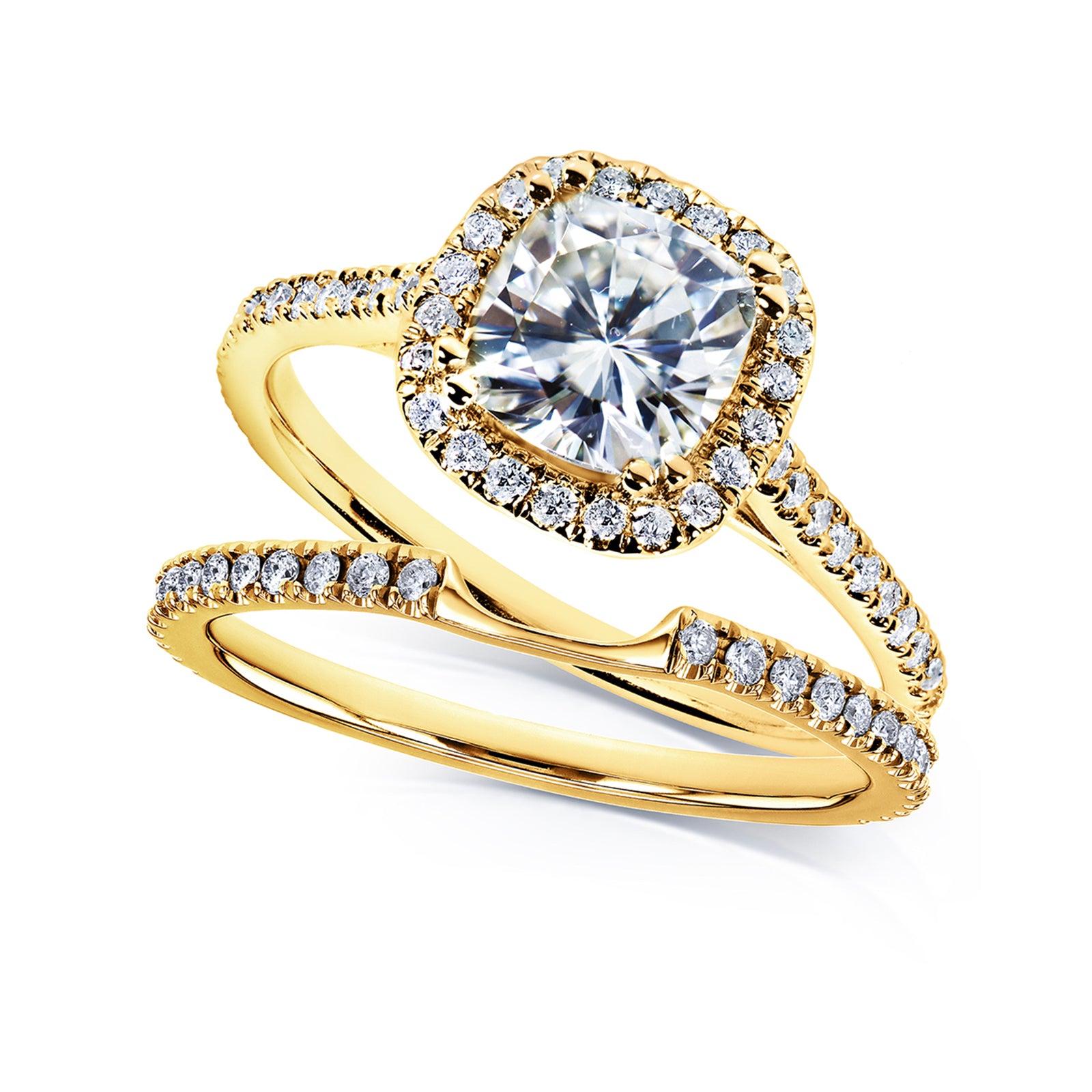 Cushion Original Bridal Set - Lab Stones