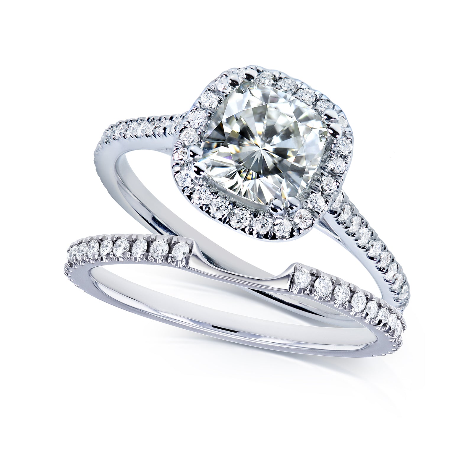 Cushion Original Bridal Set - Lab Stones