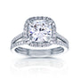 2.4 Carat Moissanite Cushion Original Bridal Set - Lab Stones