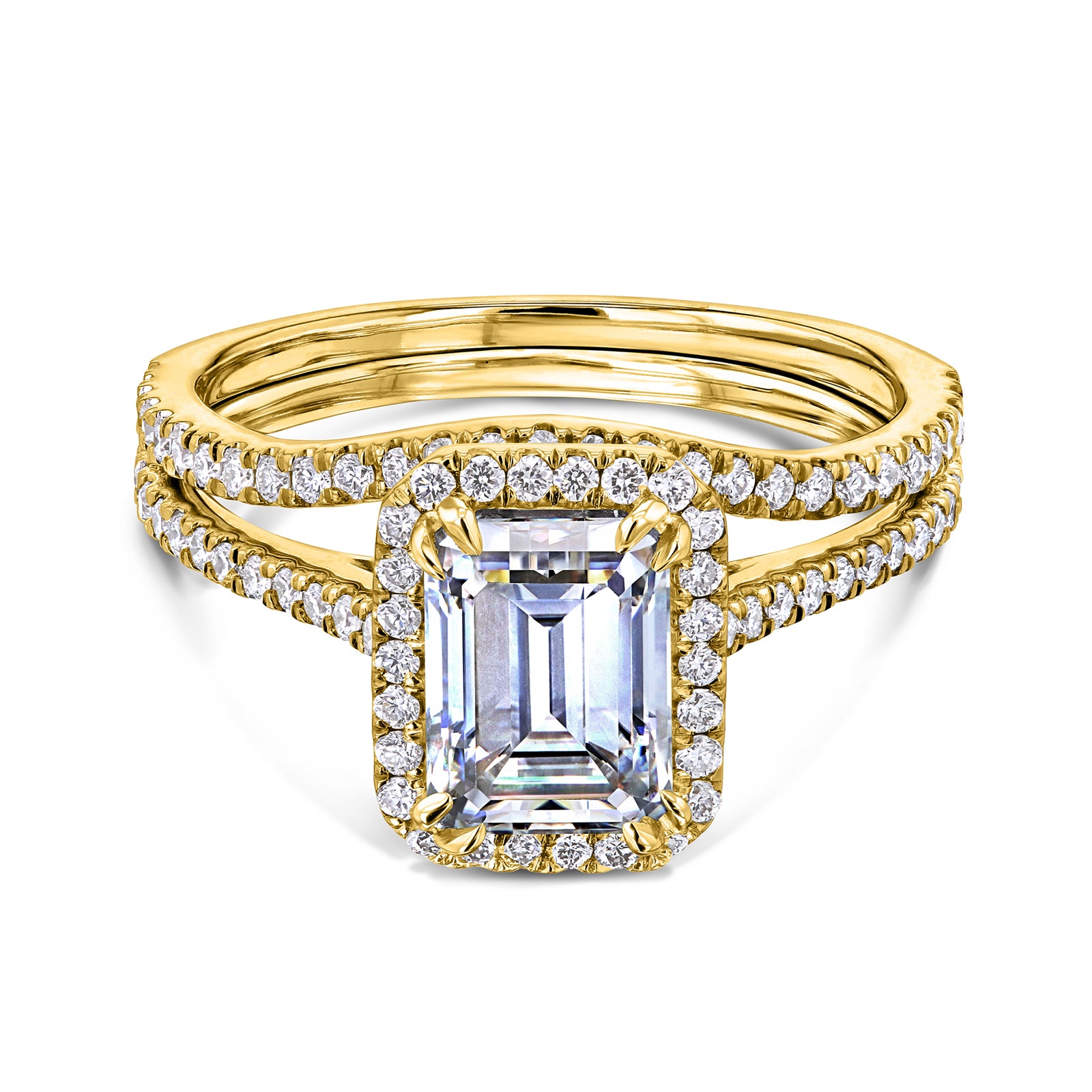 2 Carat Moissanite Emerald Original Ring - Lab Stones