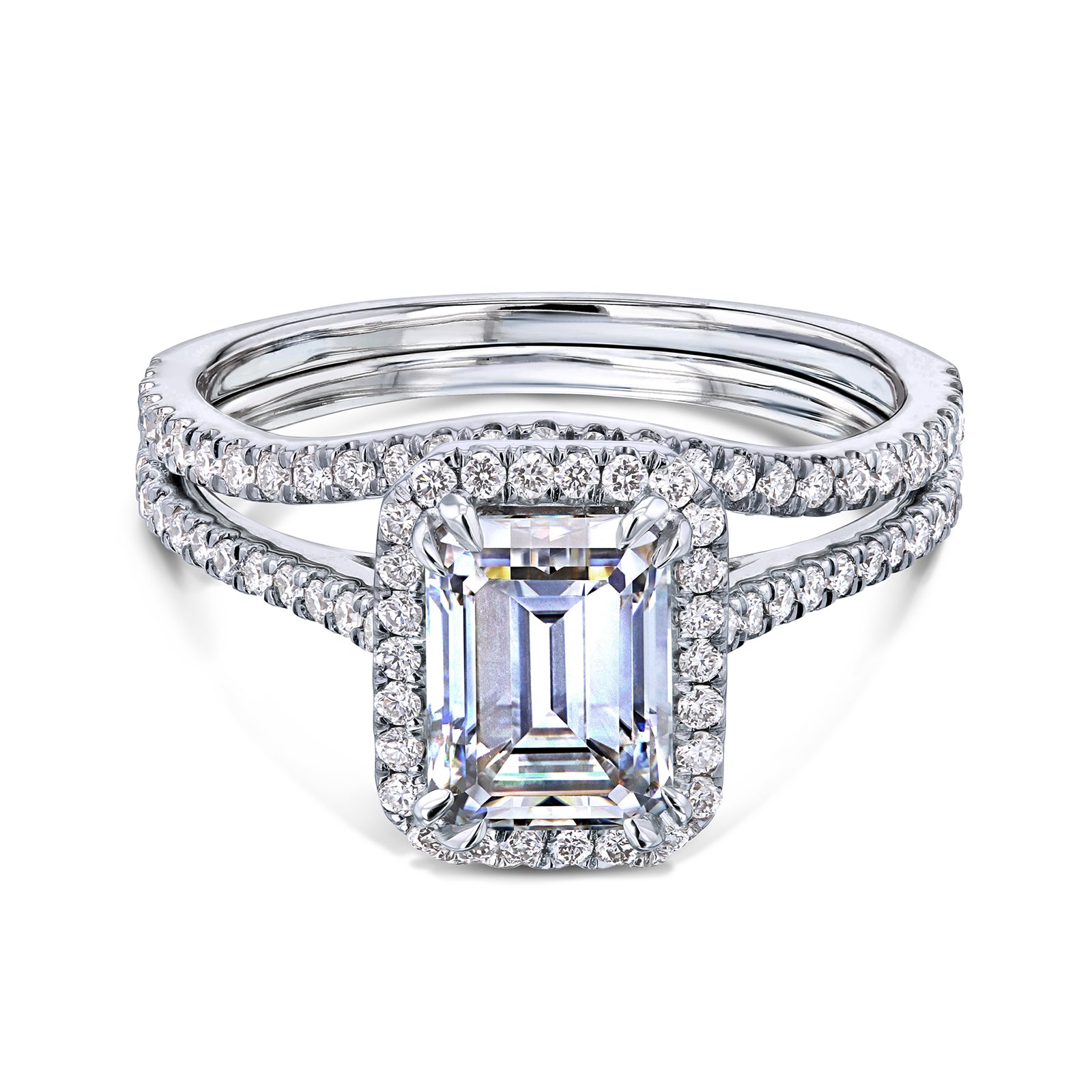 2 Carat Moissanite Emerald Original Ring - Lab Stones