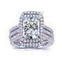 3.3 Carat Moissanite Radiant Original 3pc Bridal Set