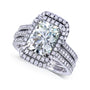 3.3 Carat Moissanite Radiant Original 3pc Bridal Set