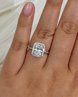 3 Carat Moissanite Radiant Original Ring - Size 7.5 White Gold on a hand