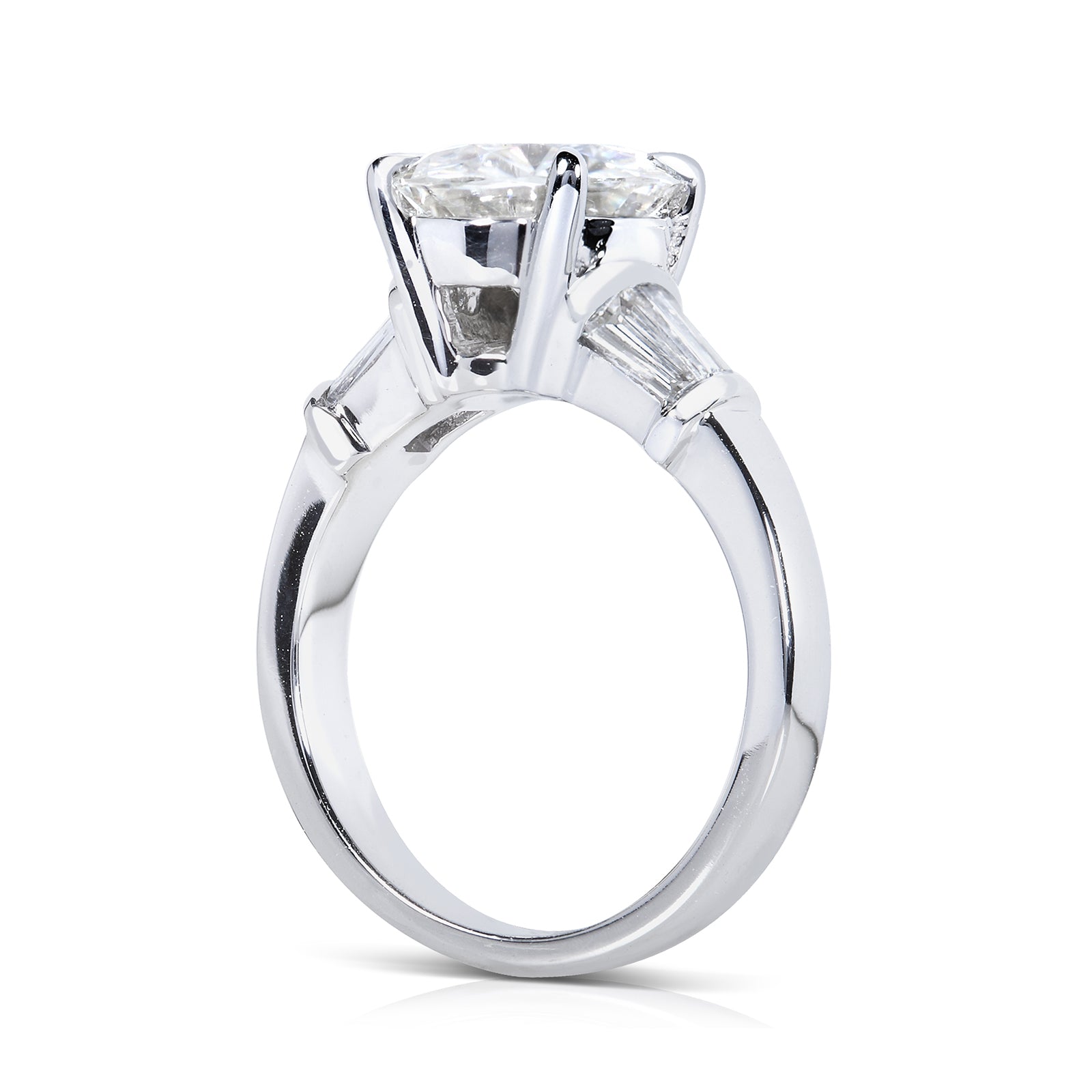 3.6 Carat Lab Grown Diamond Plain Band Round & Baguette Ring