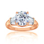 Kobelli 3.6 Carat Lab Grown Diamond Plain Band Round & Baguette Rina Ring - rose gold option