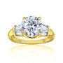 Kobelli 3.6 Carat Lab Grown Diamond Plain Band Round & Baguette Rina Ring - yellow gold option