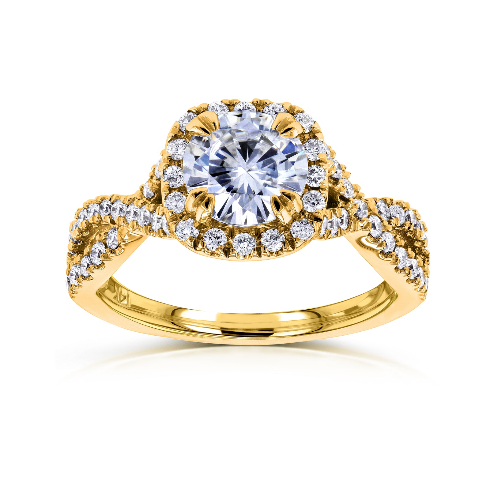 1.5 Carat Moissanite Twist Shank Ring