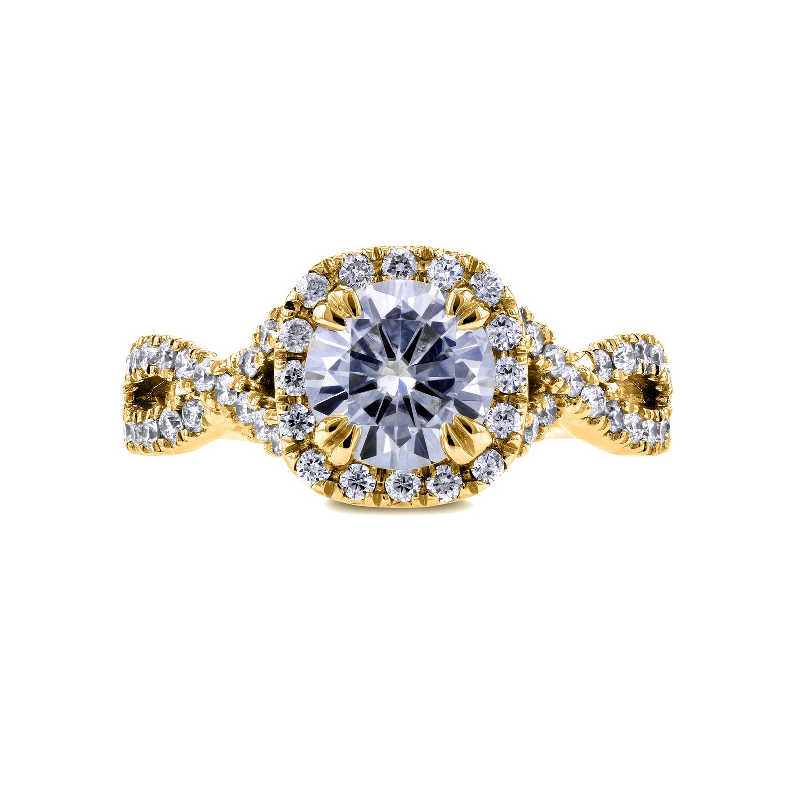 1.5 Carat Moissanite Twist Shank Ring