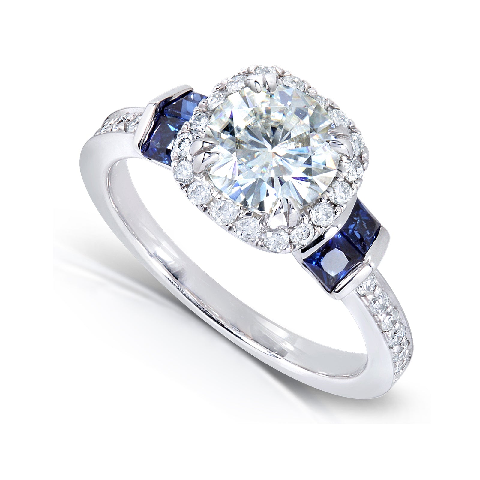 1.5 Carat Moissanite Mixed Stone Ring