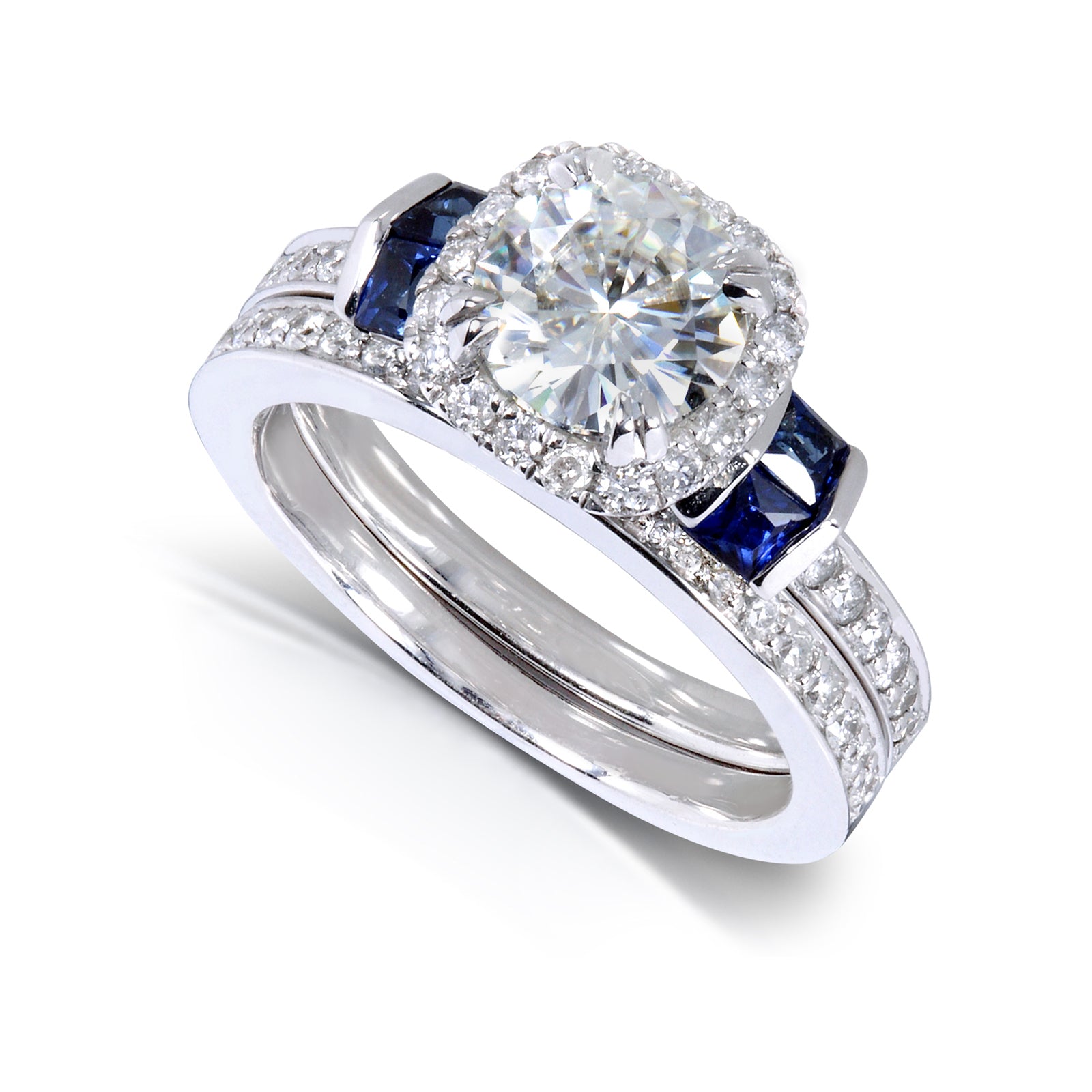 1.5 Carat Moissanite Mixed Stone Ring