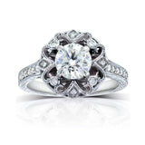 vintage style white gold engagement ring