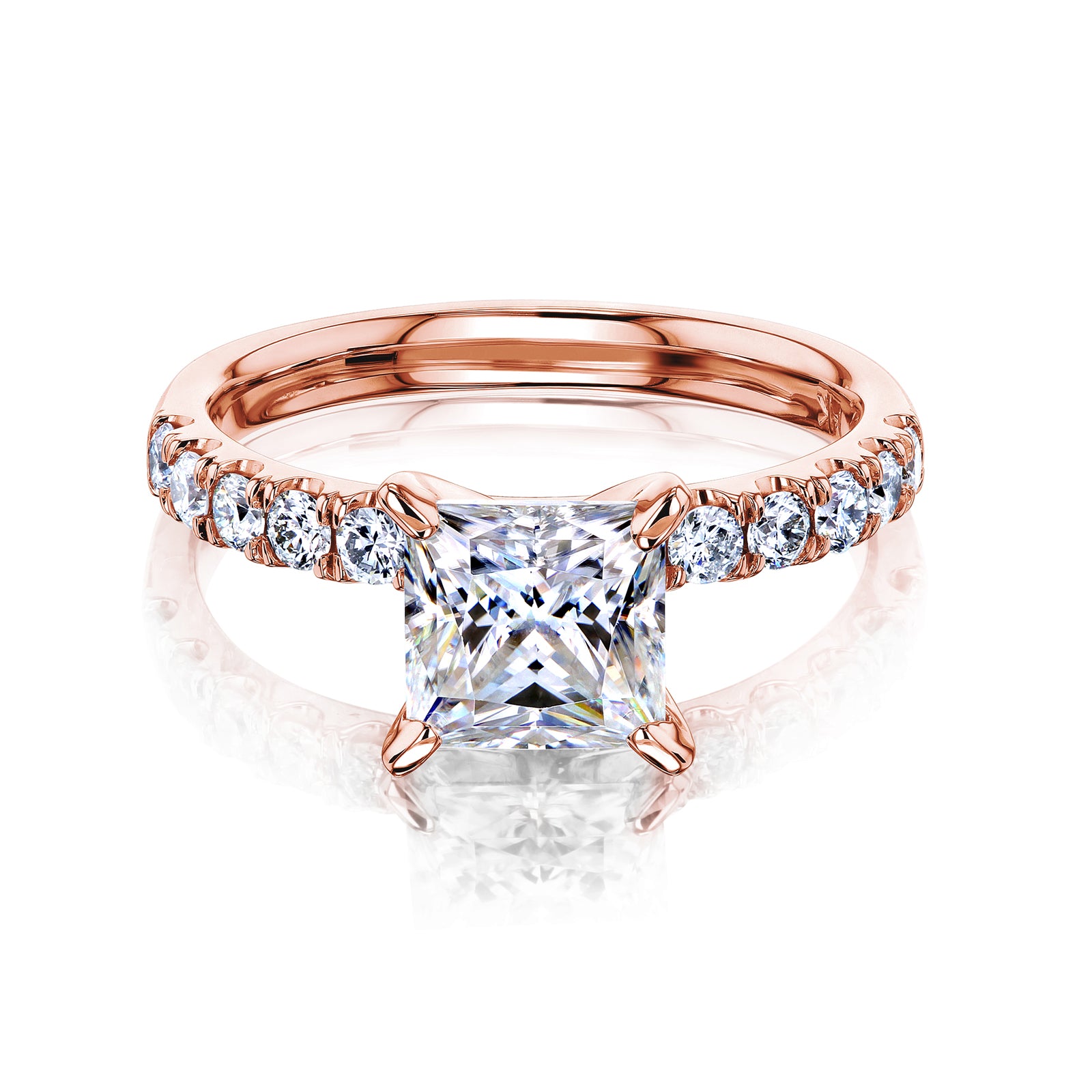 1.9 Carat Princess Lyon Ring - rose gold option