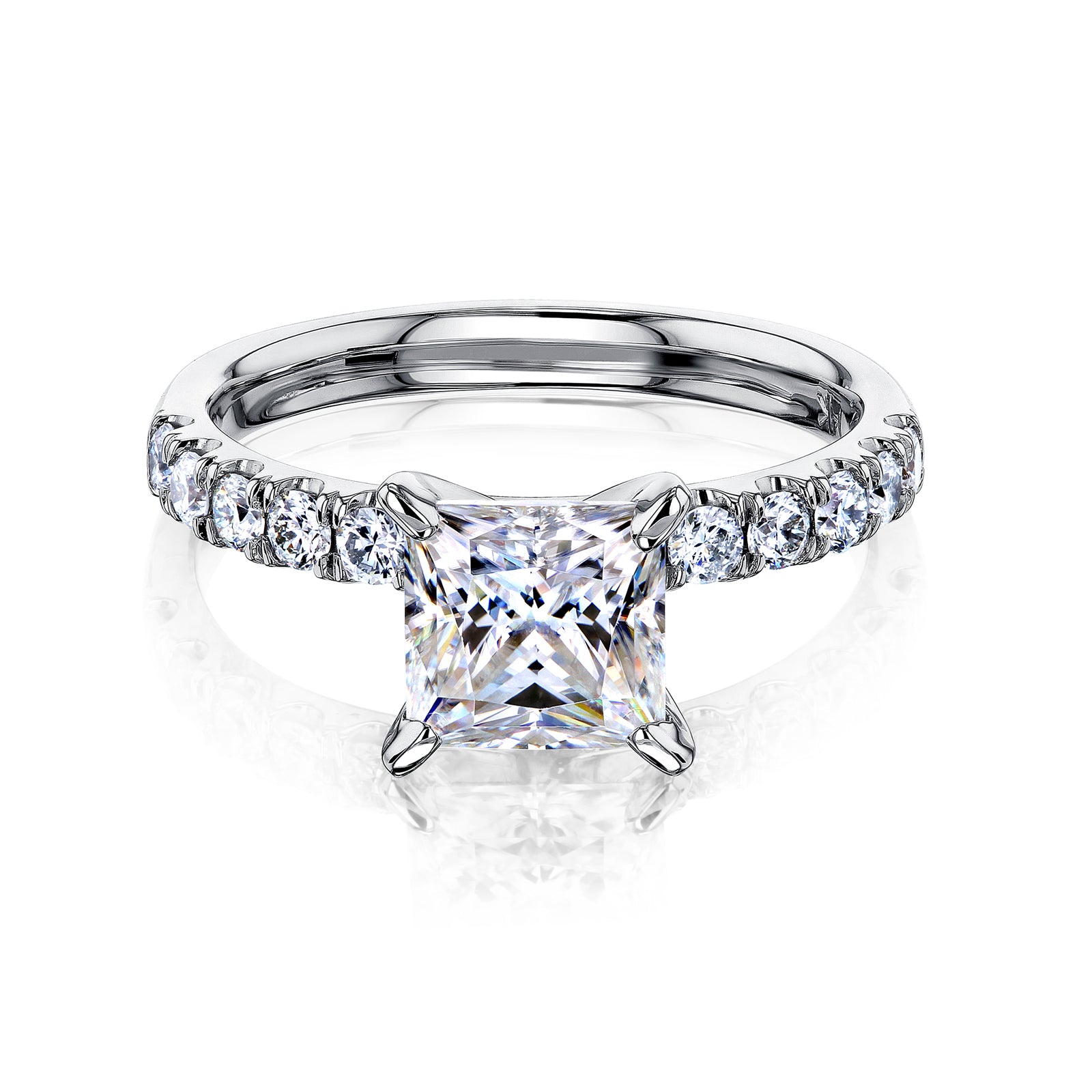 1.9 Carat Princess Lyon Ring - white gold option