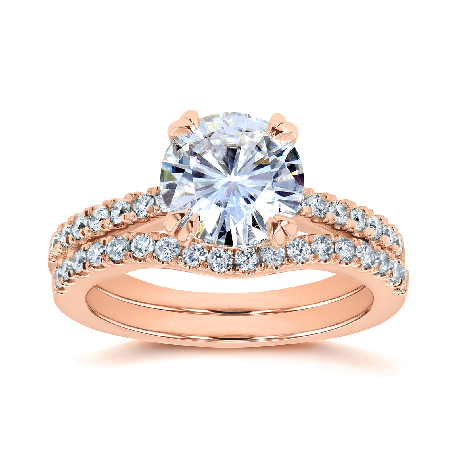 1.9 Carat Lab Grown Diamond Tiffany Bridal Set