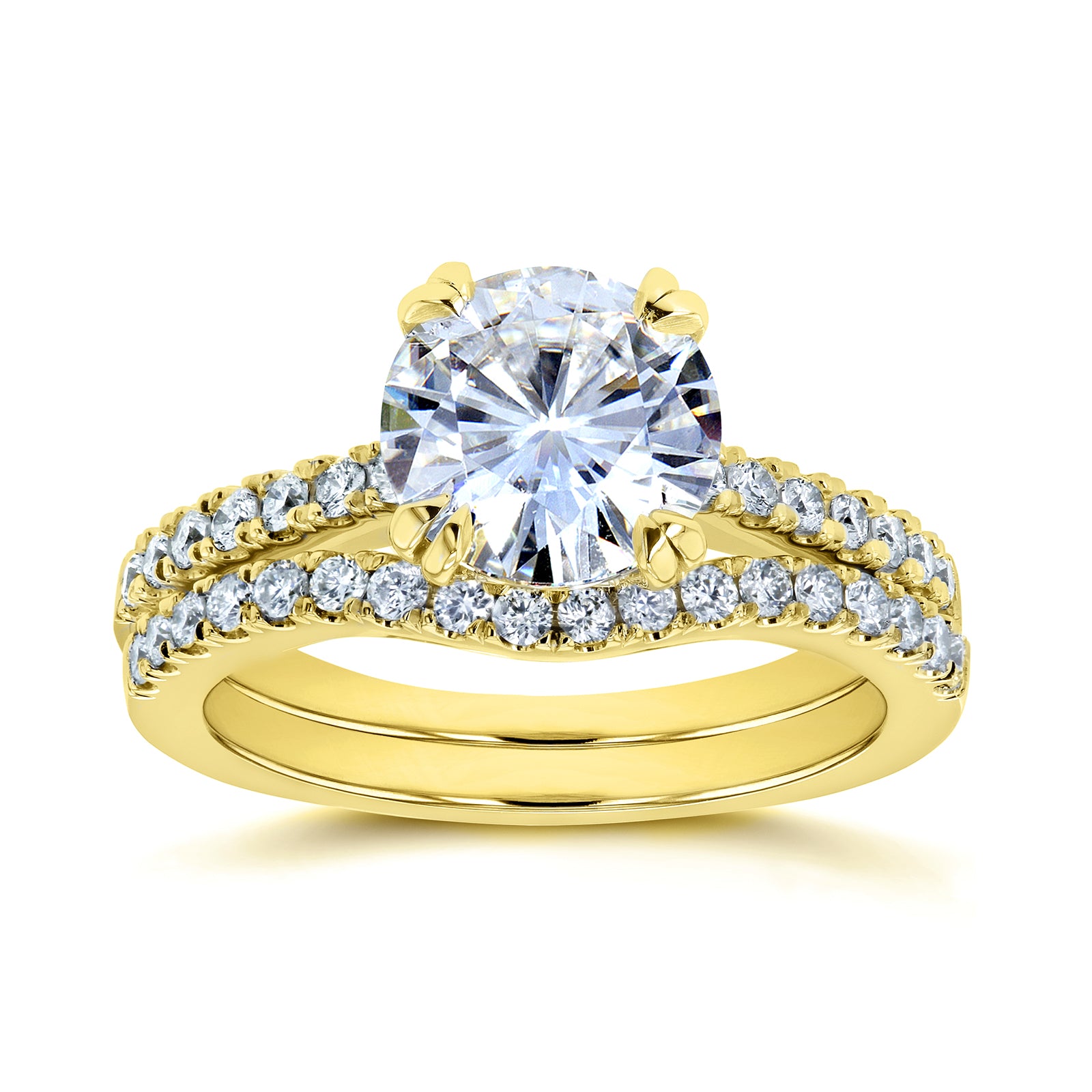 1.9 Carat Lab Grown Diamond Tiffany Bridal Set