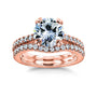 Kobelli Grown Round Brilliant Lab Diamond Tulip Top Bridal Rings Set