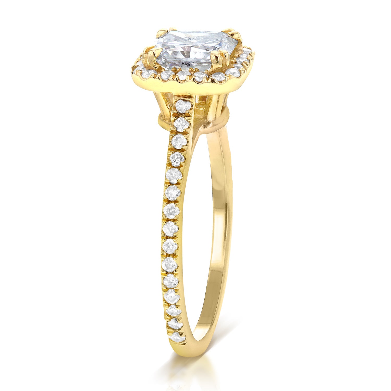 1.4 Carat Moissanite Square Halo Ring