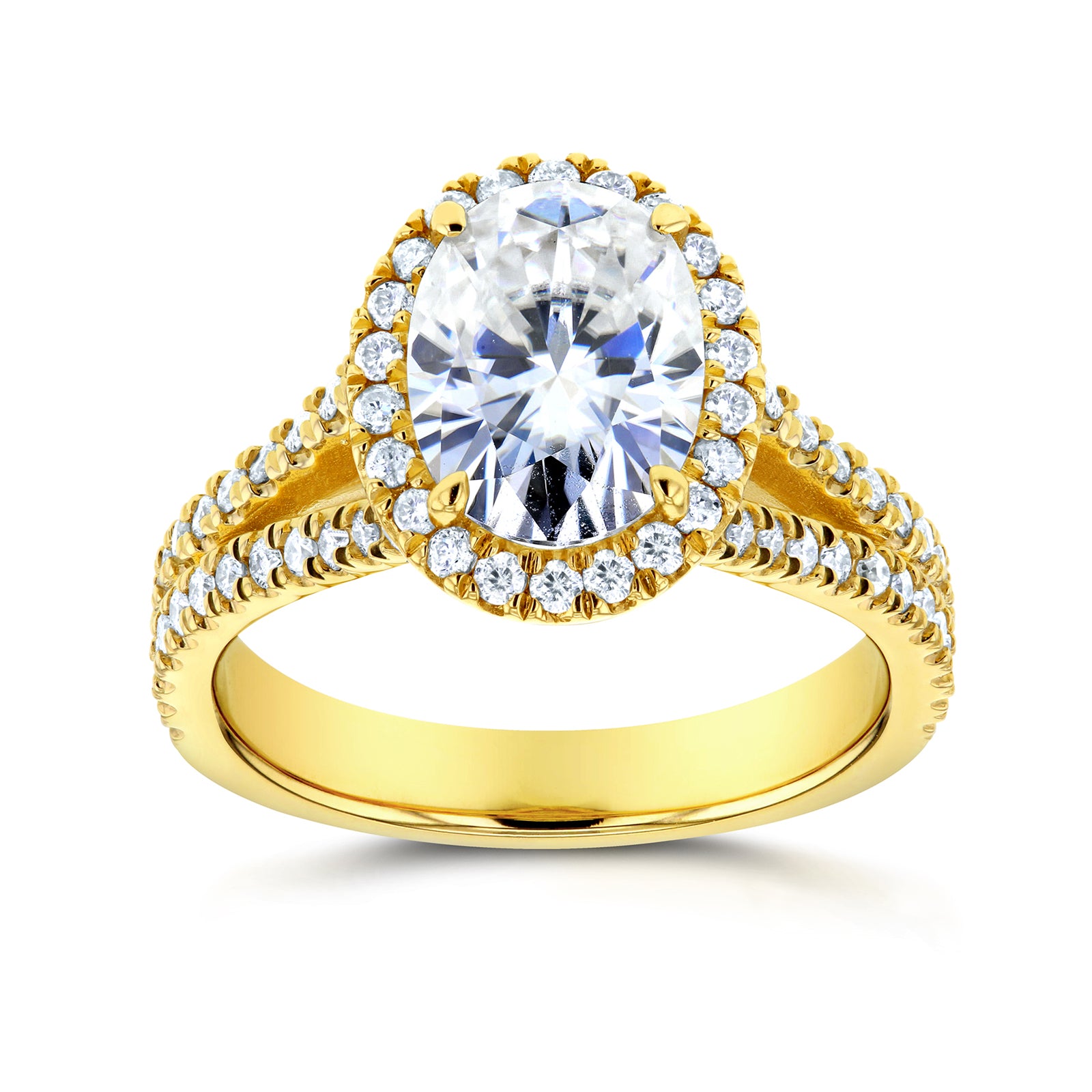 2 Carat Moissanite Oval Split Ring