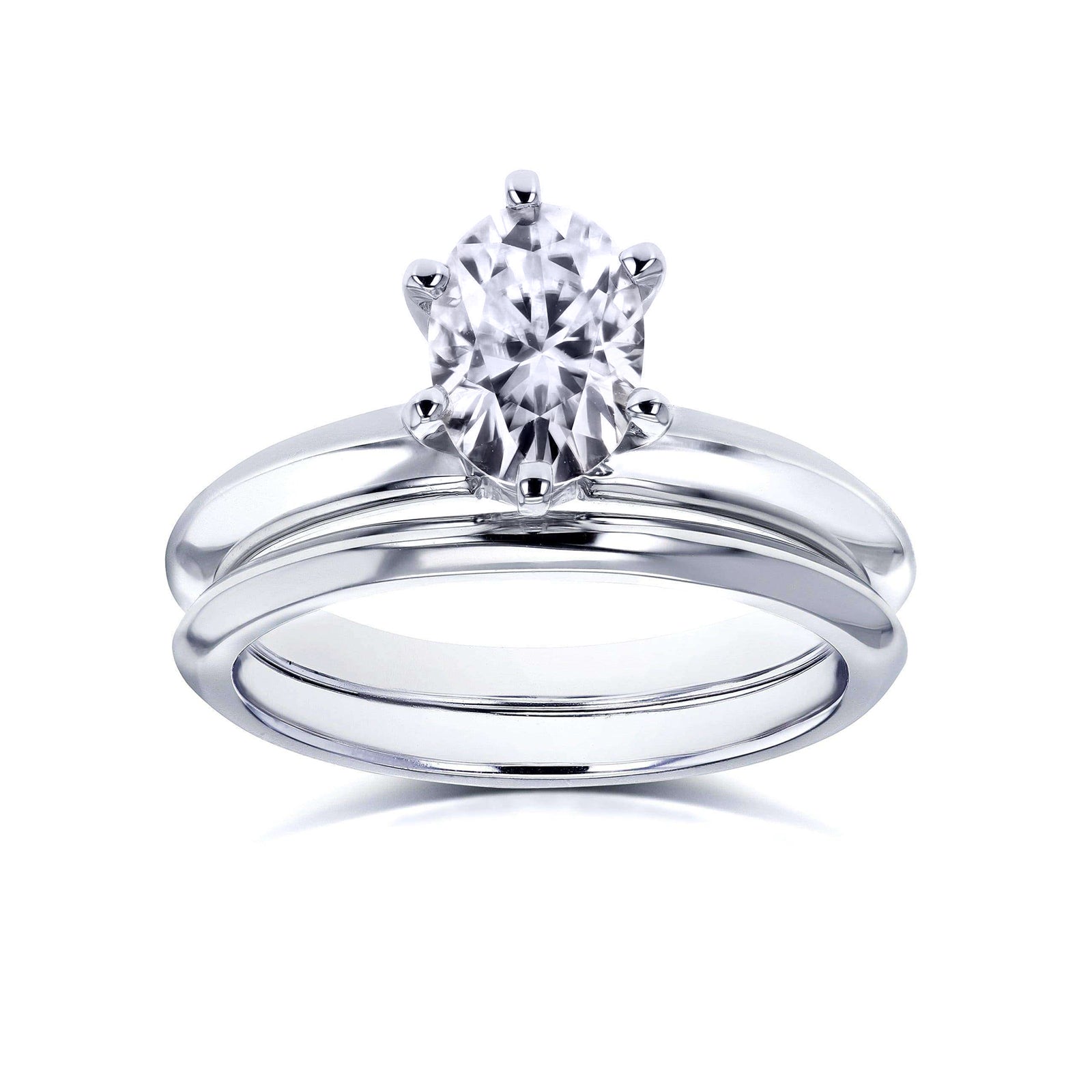 0.9 Carat Moissanite Solitaire 6-Prong Joan Bridal Set